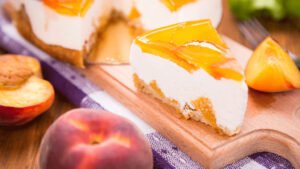 Receta de tarta de queso con melocotón