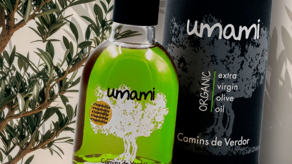 Los 10 mejores Aceites de Oliva Gourmet para regalar (Cosecha 2026) 18 Aceite Umami Camins de Verdor ecológico · AOVE verde gourmet con estuche negro premium