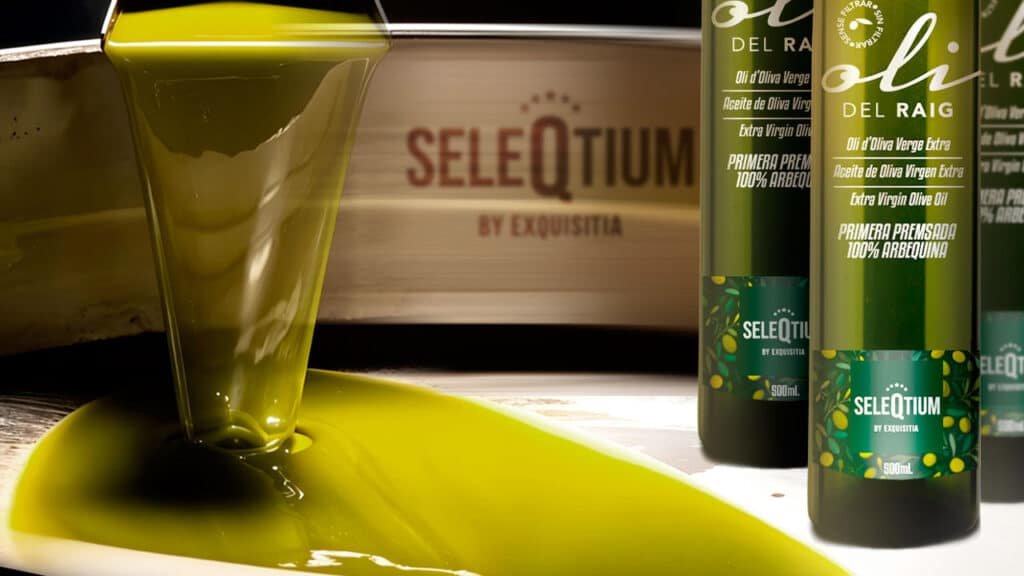 Selección del mejor aceite de oliva sin filtrar 2025 / 26: Oli del Raig Seleqtium by Exquisitia 28 Mejor aceite sin filtrar de oliva virgen extra de primera prensada, Oli del Raig Seleqtium 2025.