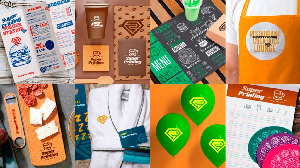 Ejemplo de productos para Restaurantes y Hostelería que puedes imprimir y diseñar con SuperPrinting