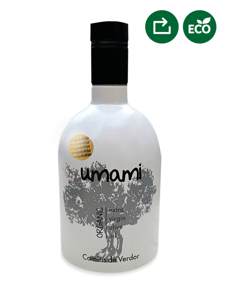 Aceite Umami: origen, propiedades y cómo comprar el auténtico aceite virgen extra ecológico 16 Aceite Umami Camins de Verdor de cosecha temprana y ecológico.