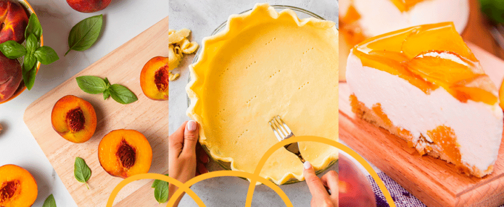 Tarta de Queso con Melocotón: el postre cremoso del verano 15 Imágenes de la preparación de la receta de Tarta de Queso con Melocotón.