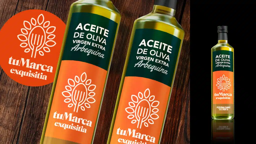 Aceite de oliva virgen extra personalizado para empresas con etiqueta de tu marca logotipo - Exquisitia
