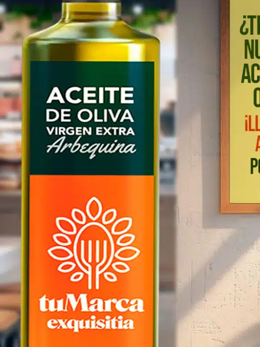 Botellas de aceite personalizadas con tu marca. Aceite de oliva personalizado en Exquisitia