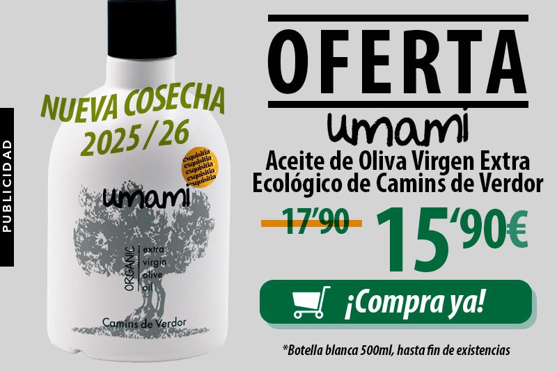 Comprar aceite de oliva Umami de Lleida ecológico, en promoción, nueva cosecha 2025 / 26.
